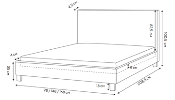 Двуспальная кровать Claro 160х200, Велюр (Monopoly Миндаль (111)) в Южно-Сахалинске - предосмотр 1