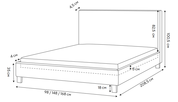 Двуспальная кровать Claro 160х200, Велюр (Monopoly Миндаль (111)) в Южно-Сахалинске - изображение 1