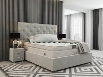 Спальная кровать Classic Compact/Island M 180х200, Флок (Велсофт Серый) в Южно-Сахалинске