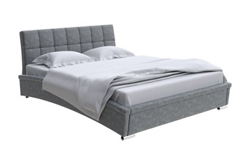 Кровать 2-х спальная Corso-1L 200x200, Велюр (Gratta 4 Серый космос) в Южно-Сахалинске