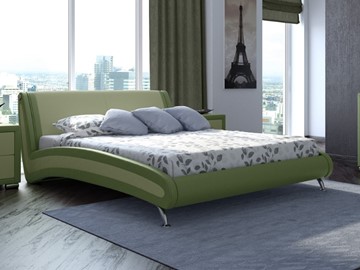 Кровать Corso-2 160х200, Экокожа (Олива и зеленое яблоко) в Южно-Сахалинске
