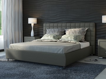 Кровать спальная Corso-3 140x200, Экокожа (Темно-серый) в Южно-Сахалинске