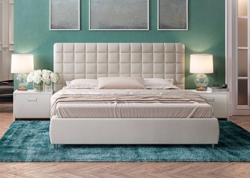 Двуспальная кровать Corso-3 140x200, Искусственная шерсть (Лама Лён) в Южно-Сахалинске