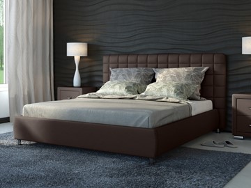 Кровать спальная Corso-3 180x200, Экокожа (Коричневый) в Южно-Сахалинске