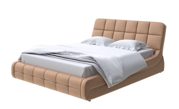 Кровать спальная Corso-6 140x200, Экокожа (Бронзовый перламутр) в Южно-Сахалинске - изображение