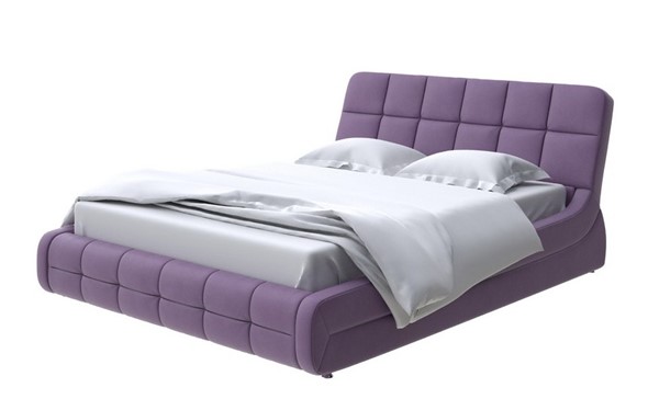 Кровать 2-спальная Corso-6 140x200, Микрофибра (Diva Вечерний ирис) в Южно-Сахалинске - изображение