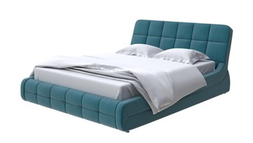 Спальная кровать Corso-6 140x200, Велюр (Forest 560 Морская волна) в Южно-Сахалинске