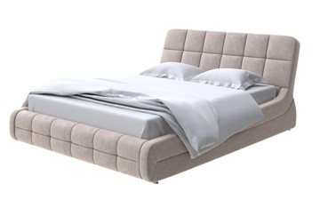 Спальная кровать Corso-6 140x200, Велюр (Gratta 2 Латте) в Южно-Сахалинске
