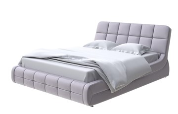 Кровать двуспальная Corso-6 160х200, Экокожа (Серебристый перламутр) в Южно-Сахалинске