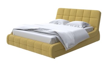Кровать 2-спальная Corso-6 160х200, Рогожка (Firmino Канареечный) в Южно-Сахалинске