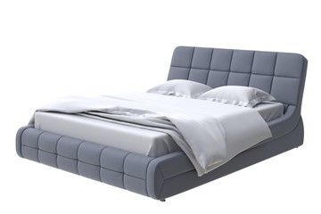 Кровать 2-спальная Corso-6 180х200, Экокожа (Темно-синий) в Южно-Сахалинске