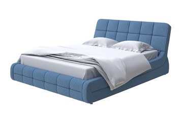 Спальная кровать Corso-6 200х200, Искусственная шерсть (Лама Индиго) в Южно-Сахалинске