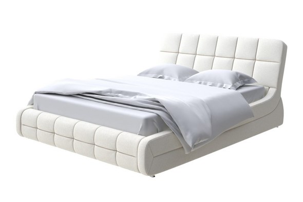 Двуспальная кровать Corso-6 200х200, Искусственная шерсть (Лама Лён) в Южно-Сахалинске - изображение