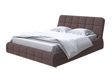 Двуспальная кровать Corso-6 200х200, Искусственная шерсть (Лама Шоколад) в Южно-Сахалинске
