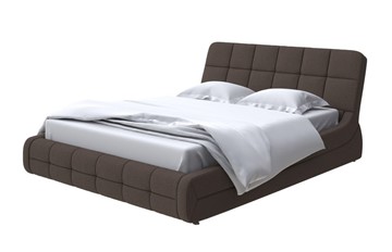 Кровать в спальню Corso-6 200х200, Рогожка (Savana Chocolate) в Южно-Сахалинске