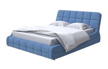 Двуспальная кровать Corso-6 200х200, Рогожка (Тетра Голубой) в Южно-Сахалинске