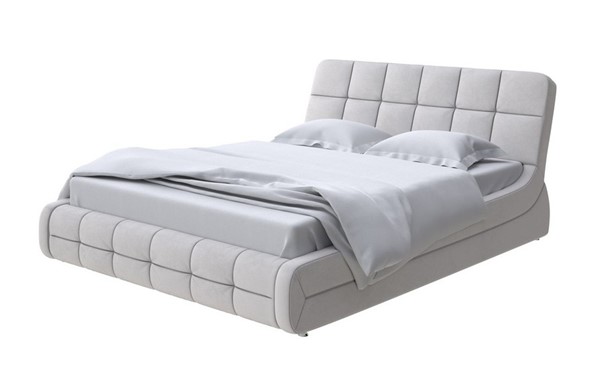 Кровать двуспальная Corso-6 200х200, Велюр (Ultra Серый камень) в Южно-Сахалинске - изображение