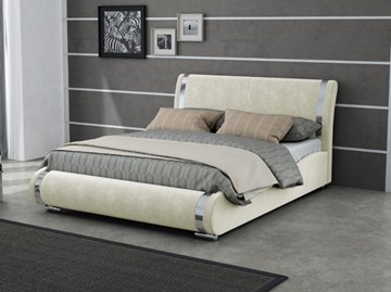Спальная кровать Corso-8 160x200, Велюр (Лофти Лён) в Южно-Сахалинске - предосмотр