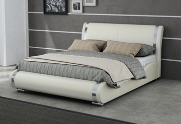 Спальная кровать Corso-8 200x200, Экокожа (Молочный перламутр) в Южно-Сахалинске