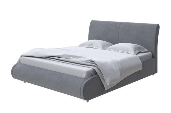 Спальная кровать Corso-8 Lite 160х200, Велюр (Ultra Мокрый асфальт) в Южно-Сахалинске - изображение