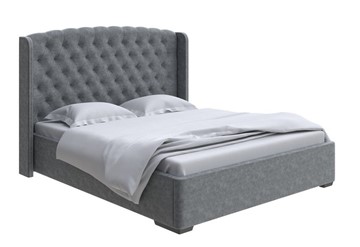 Кровать в спальню Dario Slim 160x200, Велюр (Gratta 4 Серый космос) в Южно-Сахалинске