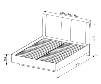 Кровать в спальню Domenica, Кр-06 (1600), без ГПМ в Южно-Сахалинске - предосмотр 2
