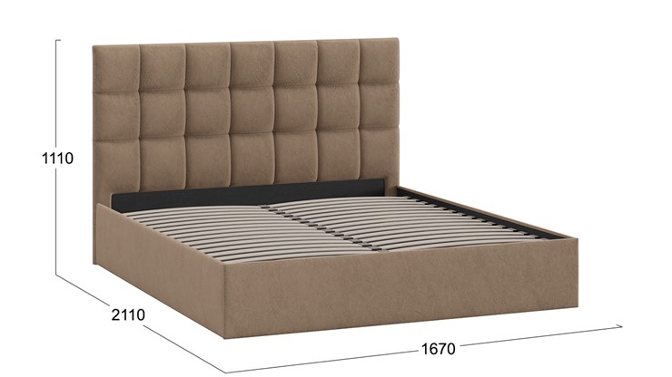 2-спальная кровать Эмбер тип 1 (Микровелюр Wellmart Latte) в Южно-Сахалинске - изображение 2