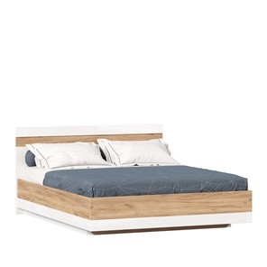 Спальная кровать Фиджи 1600 с подъемным механизмом ЛД 659.078, Дуб золотой/Белый в Южно-Сахалинске