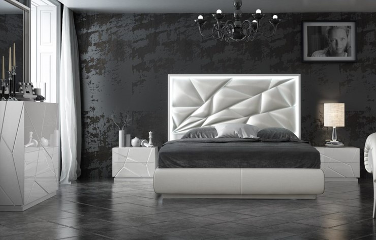 Кровать спальная FRANCO KIU 1242 с LED подсветкой изголовья (180х200) в Южно-Сахалинске - изображение 5