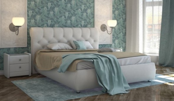 Кровать в спальню Gondola 100 с ортопедической решеткой 160х200 в Южно-Сахалинске - изображение