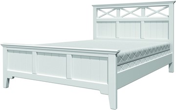 Спальная кровать Грация-5 с белым карнизом (Белый Античный) 160х200 в Южно-Сахалинске