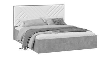 Кровать 2-спальная Хилтон Тип 1 (Ателье светлый/Белый) в Южно-Сахалинске
