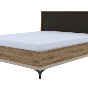 Двуспальная кровать Кара 9 со стационарным основанием (1600) (Дуб Табачный Craft/Велюр) в Южно-Сахалинске - предосмотр