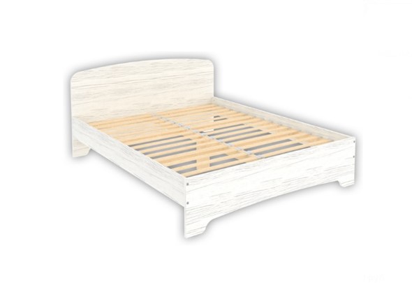 Кровать двуспальная KМ16 с основанием, цвет Арктика в Южно-Сахалинске - изображение