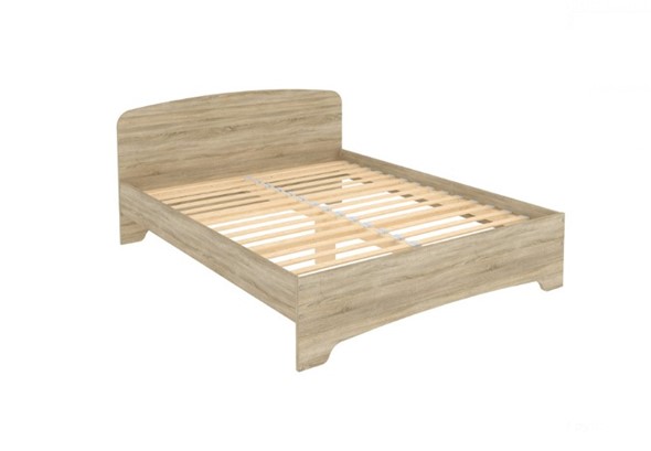 Кровать двуспальная KМ16 с основанием, цвет Дуб Сонома в Южно-Сахалинске - изображение