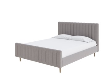 Двуспальная кровать Madison 160x200, Искусственная шерсть (Лама Светло-серый) в Южно-Сахалинске