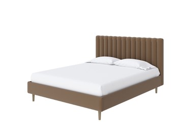 Двуспальная кровать Madison lite 160x200, Велюр (Forest 514 Светло-коричневый) в Южно-Сахалинске