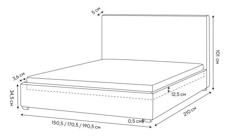 Кровать в спальню Mono 140х200, Велюр (Monopoly Миндаль (111)) в Южно-Сахалинске - изображение 1