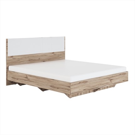 Спальная кровать Николь (мод.1.6) 1,8 белая экокожа, с ортопедическим основанием в Южно-Сахалинске - изображение