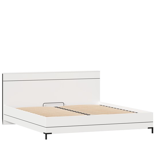 Спальная кровать Норд 1800 ЛД 677.150.000.020 с основанием, Белый/Черный в Южно-Сахалинске - изображение 1