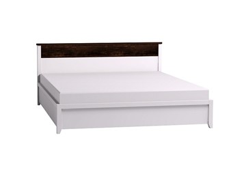 Двуспальная кровать Норвуд 31 с гибкими ламелями металл, Белый-Орех шоколадный в Южно-Сахалинске - предосмотр