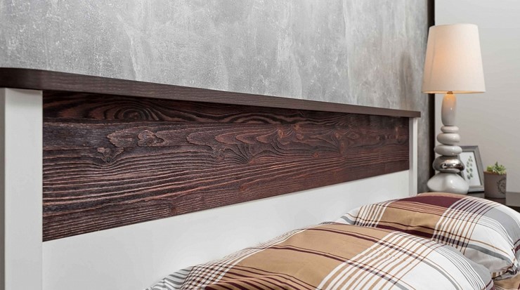 Кровать Норвуд 32 с гибкими ламелями дерево, Белый-Орех шоколадный в Южно-Сахалинске - изображение 4