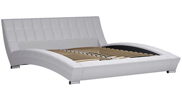 Двуспальная кровать Оливия 180 арт. Марика 483 к/з (белый) с основанием в Южно-Сахалинске - предосмотр 2