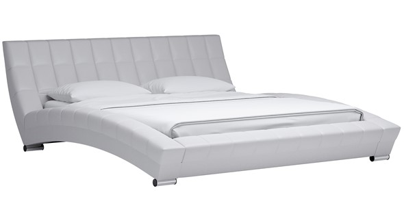 Двуспальная кровать Оливия 180 арт. Марика 483 к/з (белый) с основанием в Южно-Сахалинске - изображение