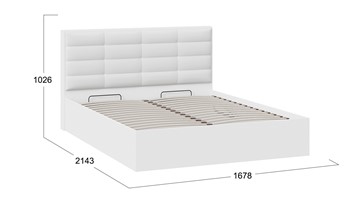 Спальная кровать с подъемным механизмом Агата тип 1 (Белый) в Южно-Сахалинске - предосмотр 3