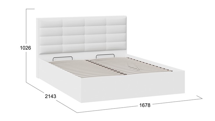 Спальная кровать с подъемным механизмом Агата тип 1 (Белый) в Южно-Сахалинске - изображение 3