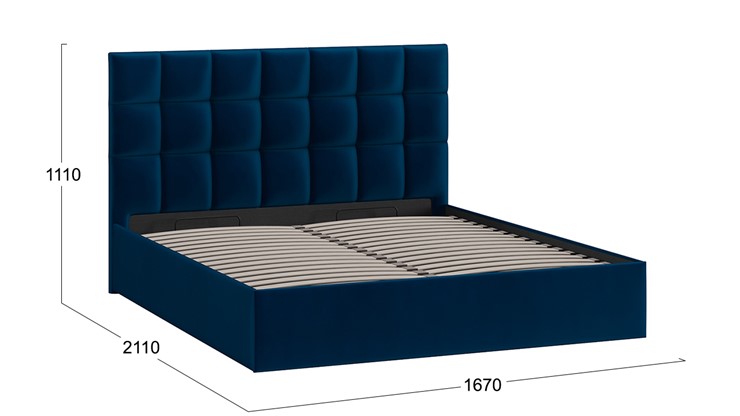 Кровать с подъемным механизмом Эмбер (Велюр Confetti Blue) в Южно-Сахалинске - изображение 3