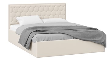 Кровать в спальню с подъемным механизмом Порто (Велюр Confetti Cream) с заглушиной в Южно-Сахалинске - предосмотр