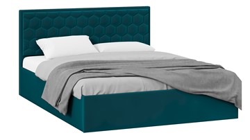 Двуспальная кровать с подъемным механизмом Порто (Велюр Confetti Izumrud) без заглушины в Южно-Сахалинске