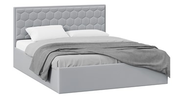Кровать в спальню с подъемным механизмом Порто (Велюр Confetti Silver) без заглушины в Южно-Сахалинске